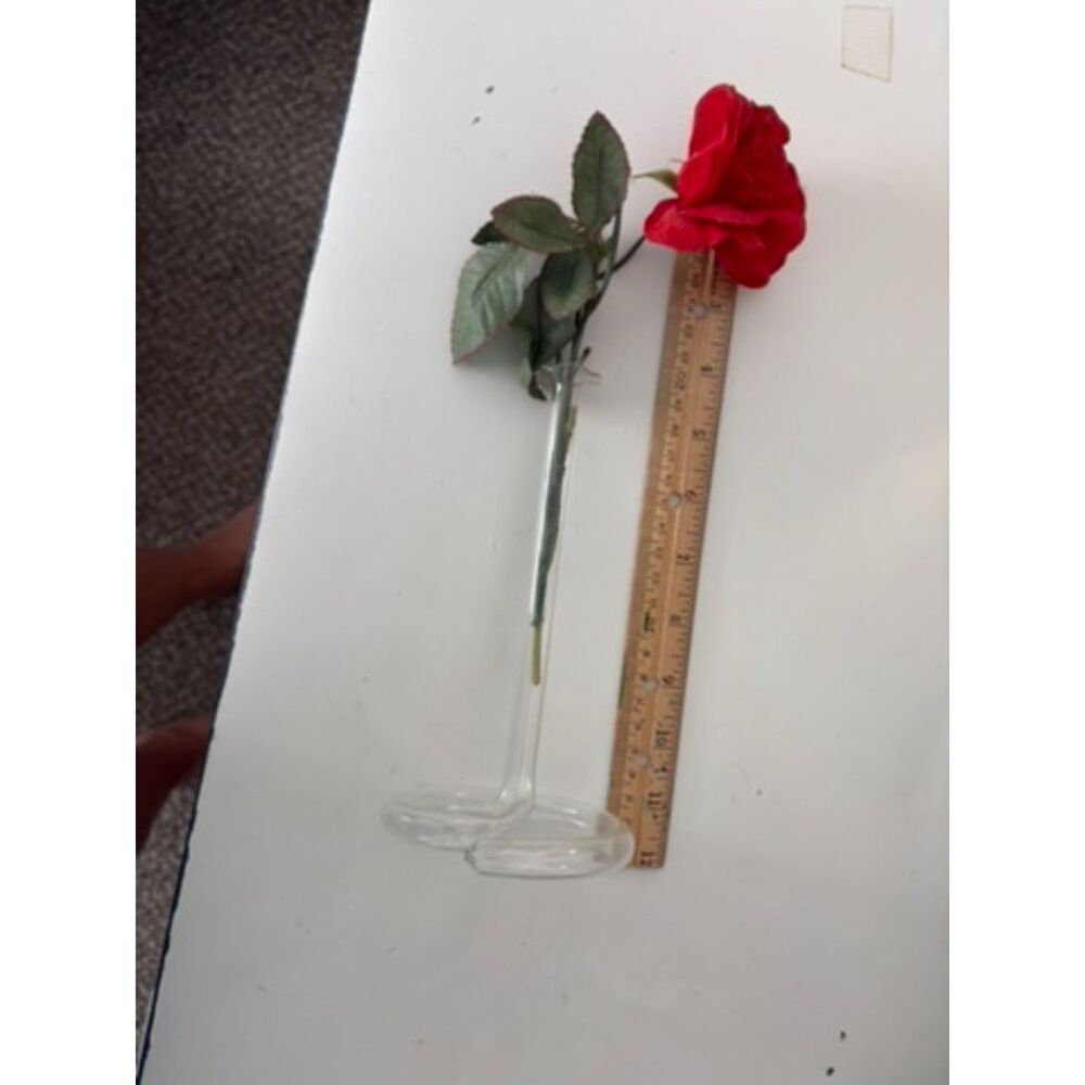 vtg glass stem bud vase